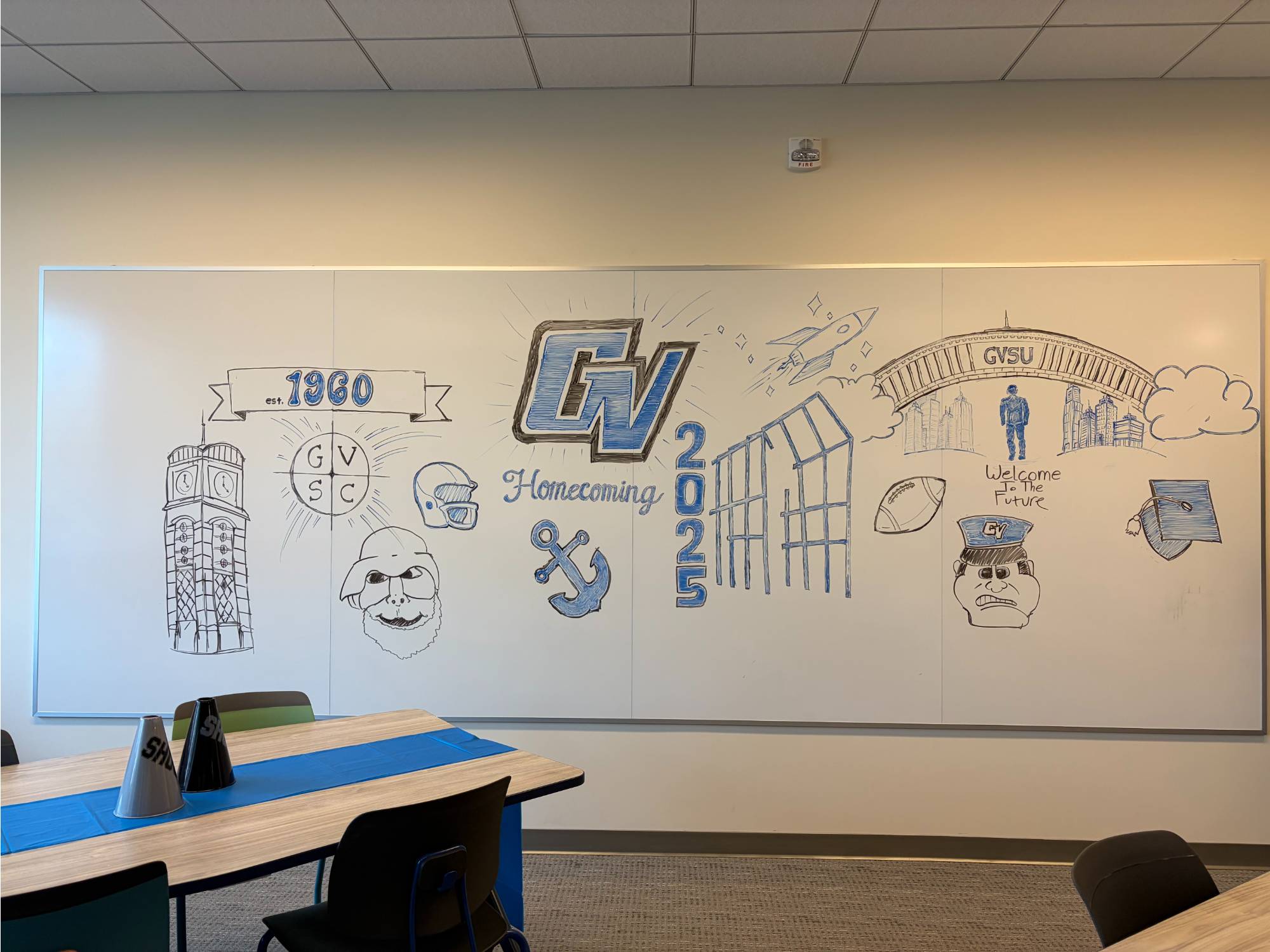 Whiteboard artwork done by student, Aidan Muxlow